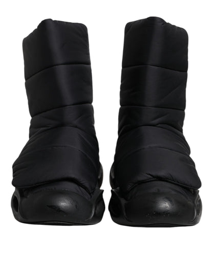 Dolce &amp; Gabbana – Schwarze Slip-On-Sneaker mit Wellensteppung