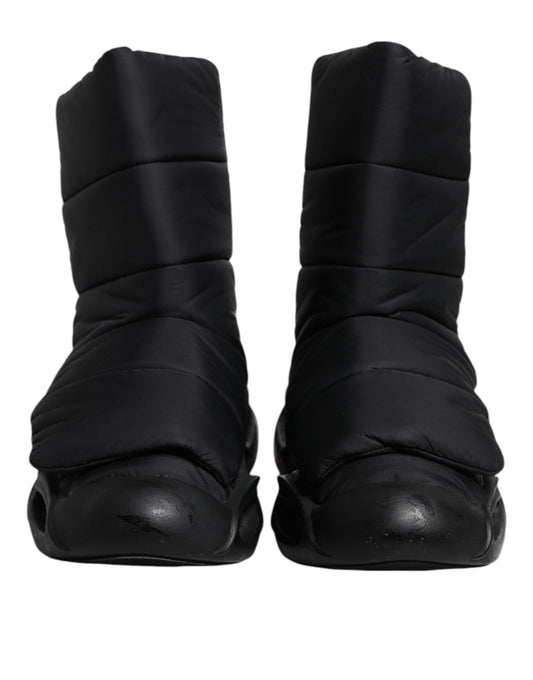 Dolce &amp; Gabbana – Schwarze Slip-On-Sneaker mit Wellensteppung