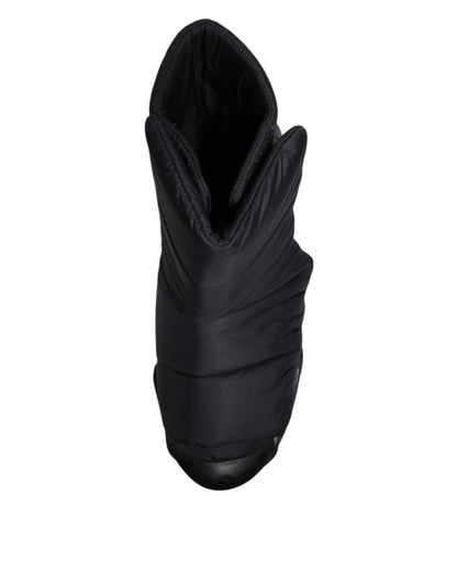 Dolce &amp; Gabbana – Schwarze Slip-On-Sneaker mit Wellensteppung