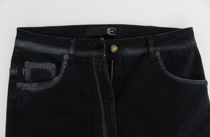 Cavalli – Blaue Baggy-Relax-Jeans aus Baumwollstretch