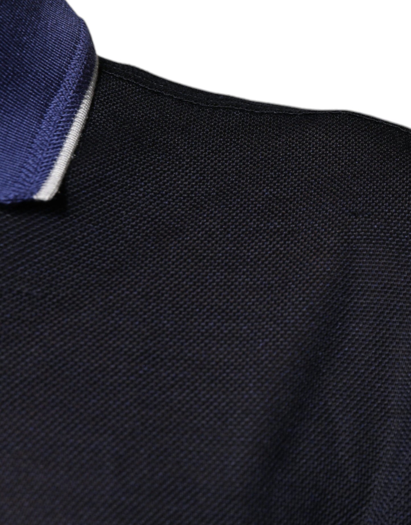 Dolce &amp; Gabbana – Blaues Polo-T-Shirt aus Seide mit Kragen und kurzen Ärmeln