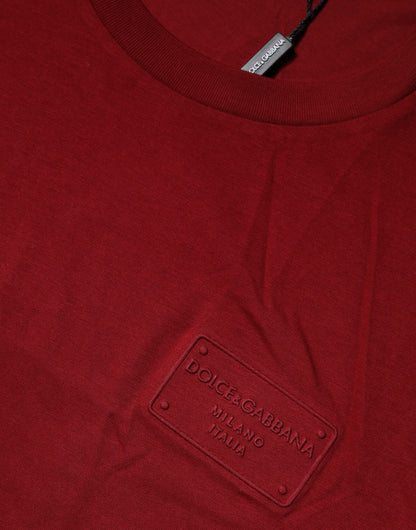 Dolce &amp; Gabbana – Kastanienbraunes T-Shirt mit Rundhalsausschnitt und kurzen Ärmeln