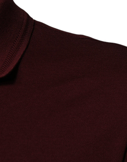Dolce &amp; Gabbana – Kastanienbraunes Poloshirt mit Kragen und kurzen Ärmeln