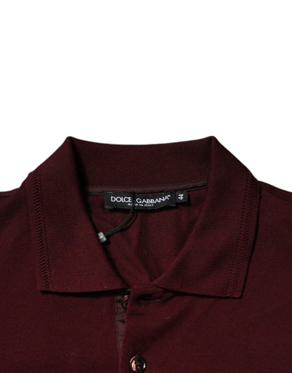 Dolce &amp; Gabbana – Kastanienbraunes Poloshirt mit Kragen und kurzen Ärmeln