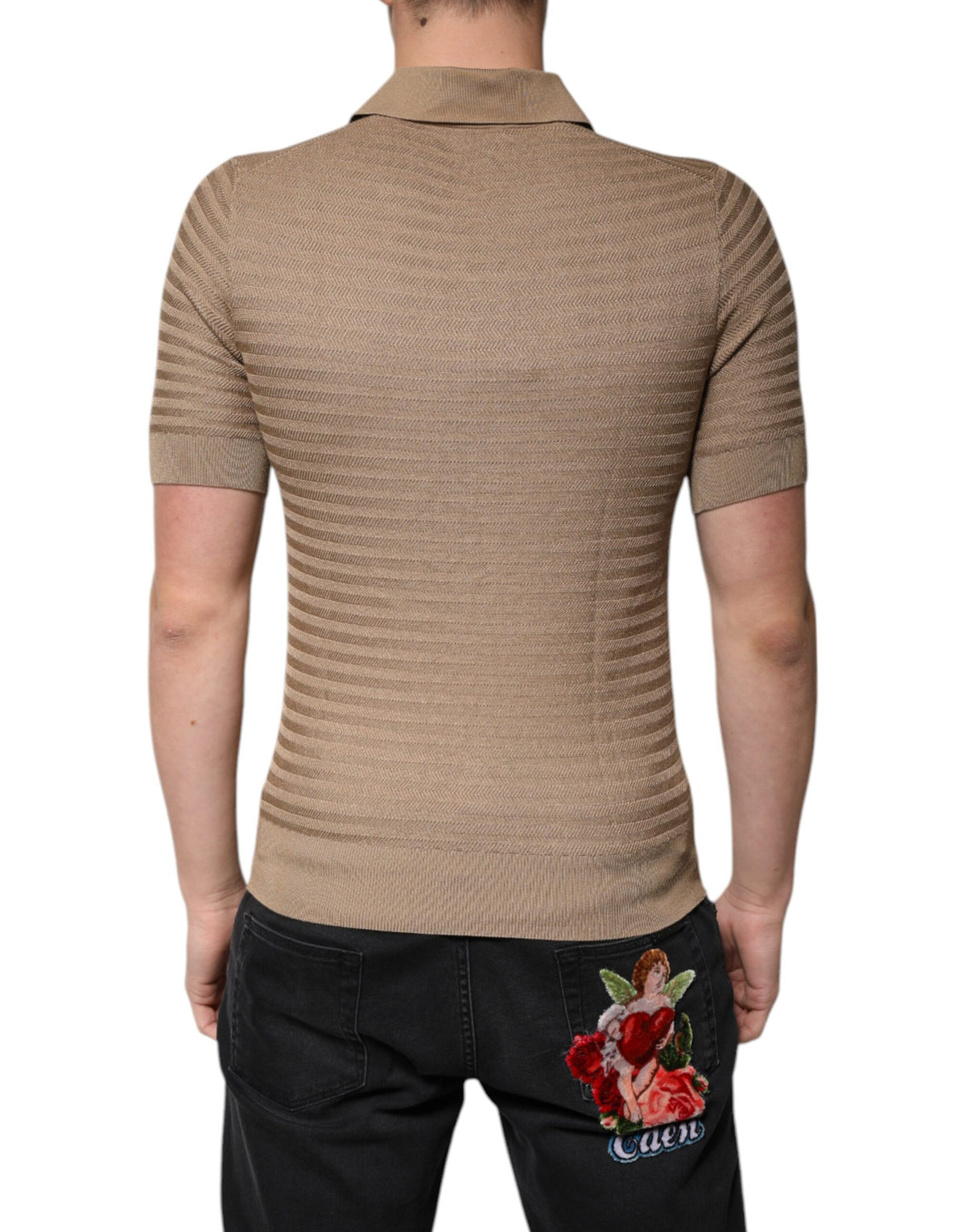 Dolce &amp; Gabbana – Braunes Poloshirt mit Kragen und kurzen Ärmeln