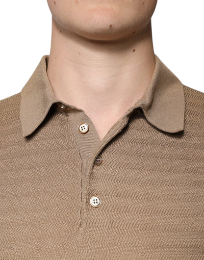 Dolce &amp; Gabbana – Braunes Poloshirt mit Kragen und kurzen Ärmeln