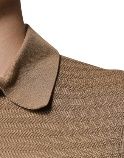Dolce &amp; Gabbana – Braunes Poloshirt mit Kragen und kurzen Ärmeln