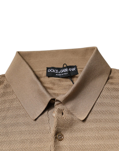 Dolce &amp; Gabbana – Braunes Poloshirt mit Kragen und kurzen Ärmeln