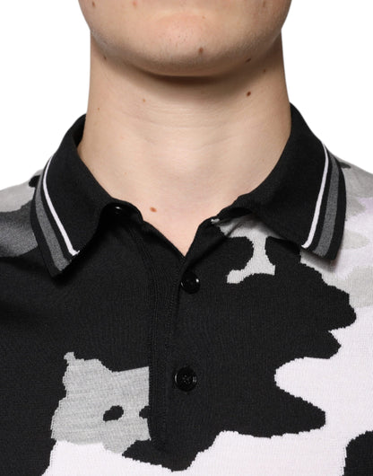 Dolce &amp; Gabbana – Mehrfarbiges Poloshirt mit Camouflage-Kragen