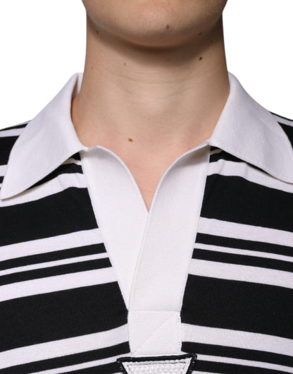 Dolce &amp; Gabbana – Poloshirt mit Kragen und schwarzen und weißen Streifen