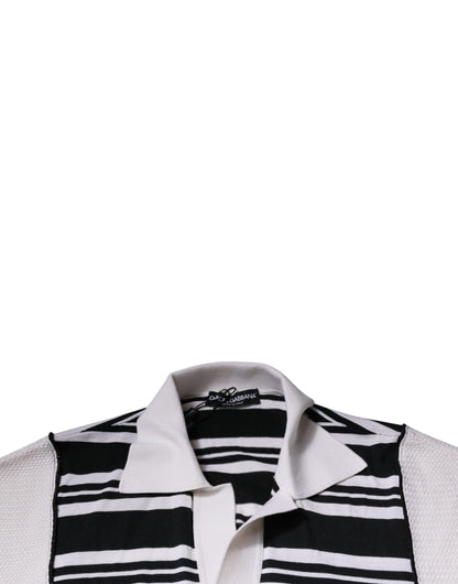 Dolce &amp; Gabbana – Poloshirt mit Kragen und schwarzen und weißen Streifen