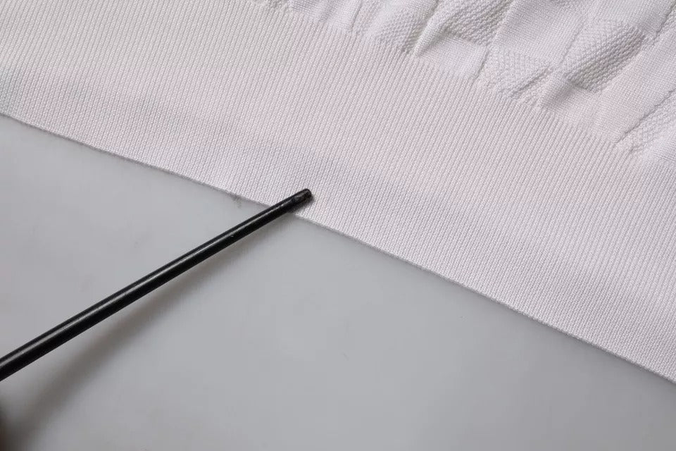 Dolce &amp; Gabbana Weißer Seidenpullover mit Rundhalsausschnitt für Herren