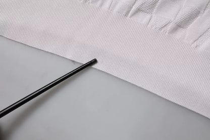 Dolce &amp; Gabbana Weißer Seidenpullover mit Rundhalsausschnitt für Herren