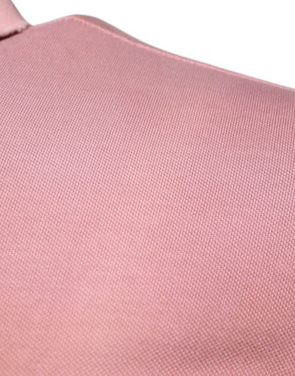 Dolce &amp; Gabbana – Kurzärmliges Poloshirt mit rosa Kronenkragen