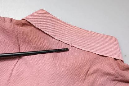 Dolce &amp; Gabbana – Kurzärmliges Poloshirt mit rosa Kronenkragen