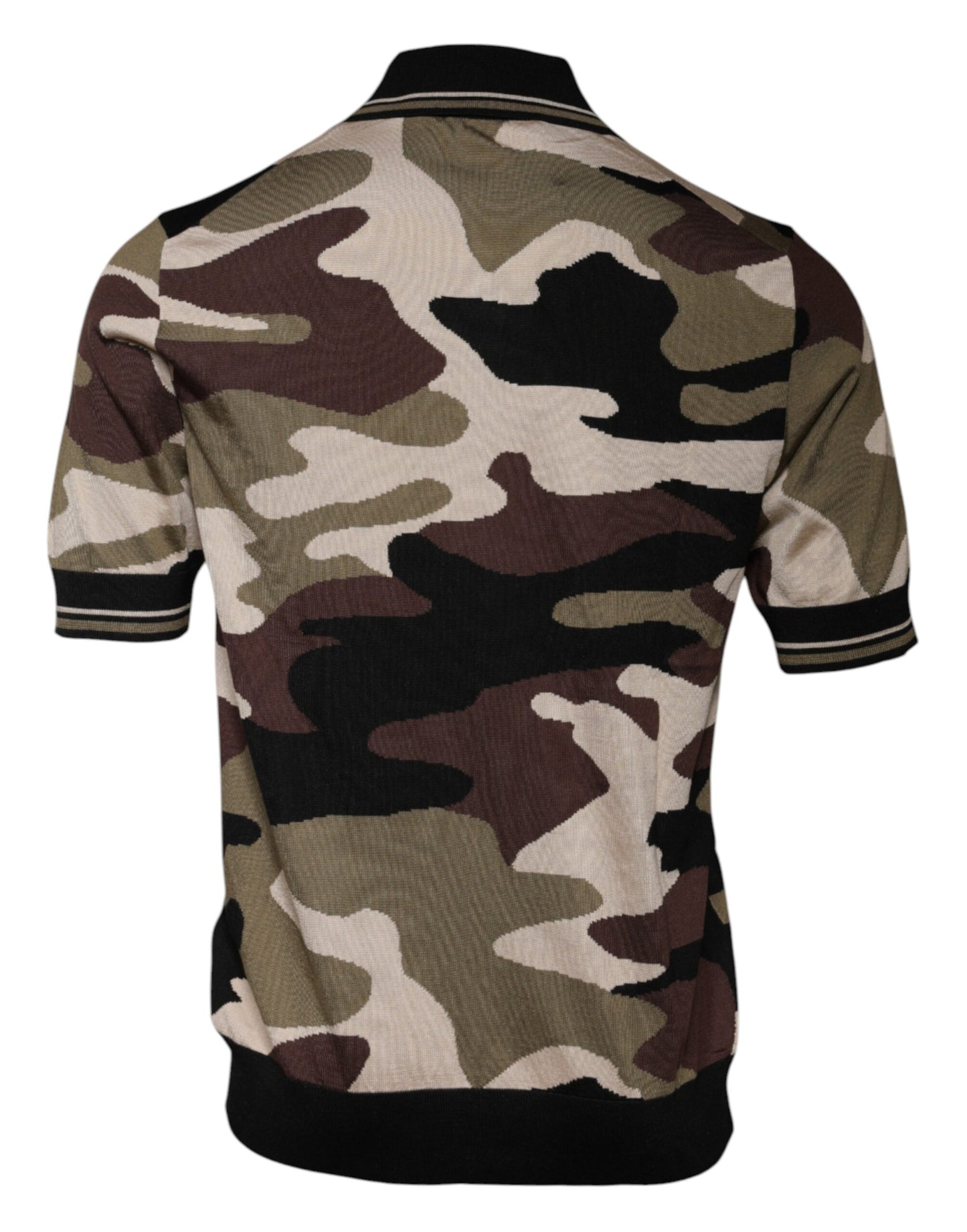 Dolce &amp; Gabbana – Mehrfarbiges Poloshirt mit Camouflage-Kragen