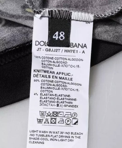 Dolce &amp; Gabbana – Schwarzes T-Shirt mit Rundhalsausschnitt „Jahr des Schweins 2019“