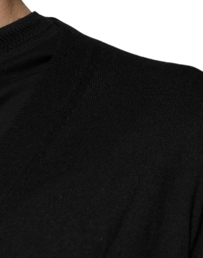 Dolce &amp; Gabbana – Schwarzer Cardigan aus Kaschmir mit Knopfleiste