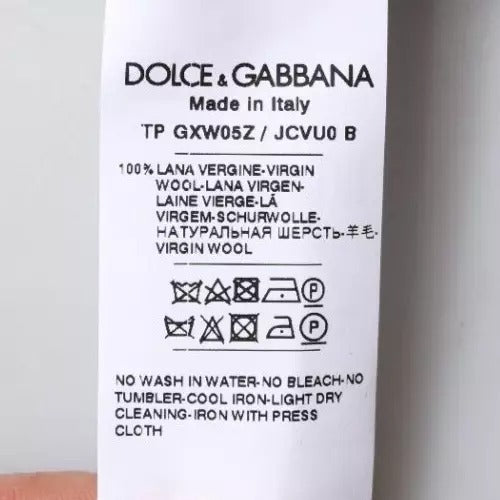 Dolce &amp; Gabbana Grauer Rollkragenpullover aus Wolle mit Logo