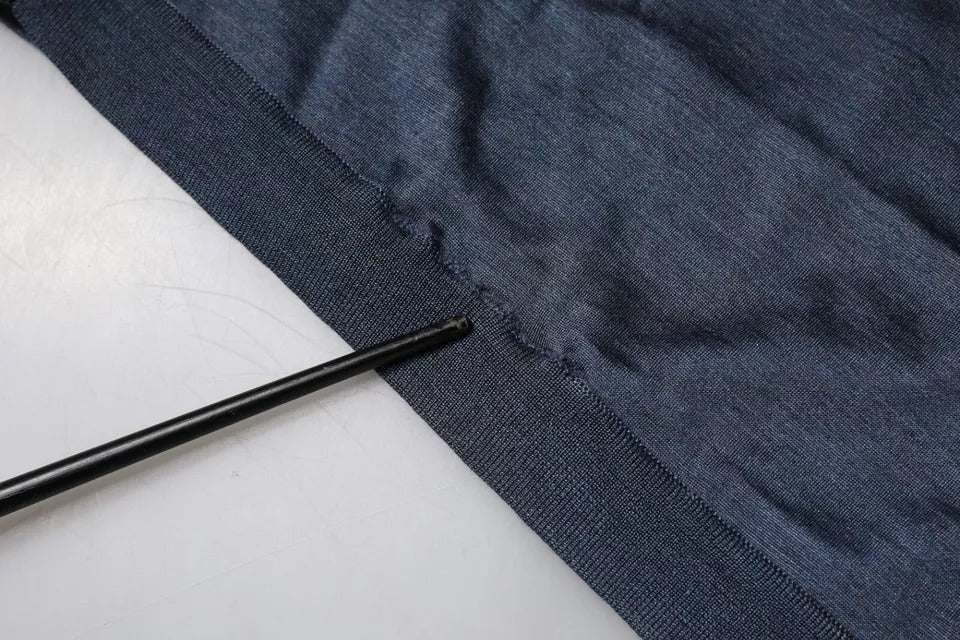 Dolce &amp; Gabbana Pullover mit Rundhalsausschnitt aus dunkelgrauer Seide