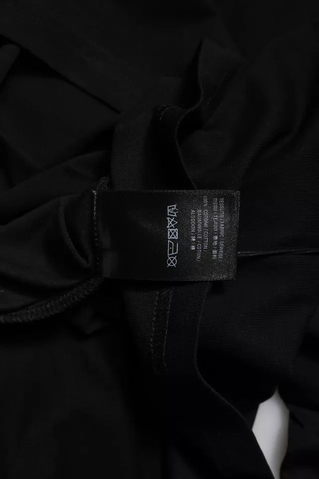 Balenciaga – Schwarzes T-Shirt aus Baumwolle mit Rundhalsausschnitt und kurzen Ärmeln und Logodruck