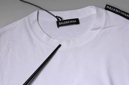 Balenciaga – Weißes T-Shirt aus Baumwolljersey mit Rundhalsausschnitt und kurzen Ärmeln