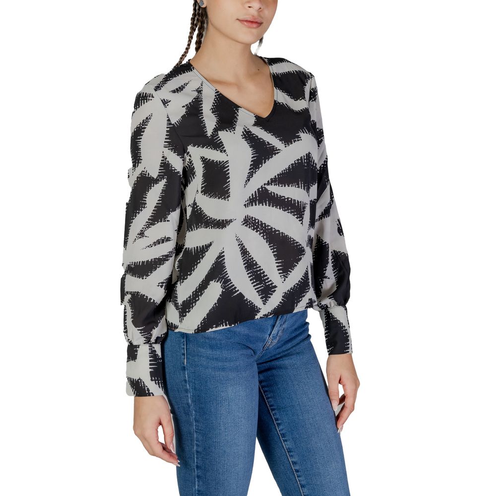 Jacqueline De Yong – Schwarze Bluse aus recyceltem Polyester