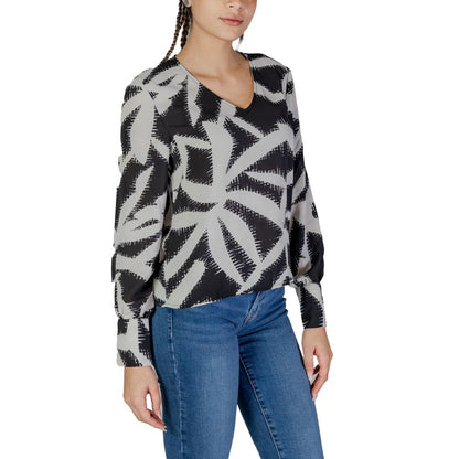 Jacqueline De Yong – Schwarze Bluse aus recyceltem Polyester