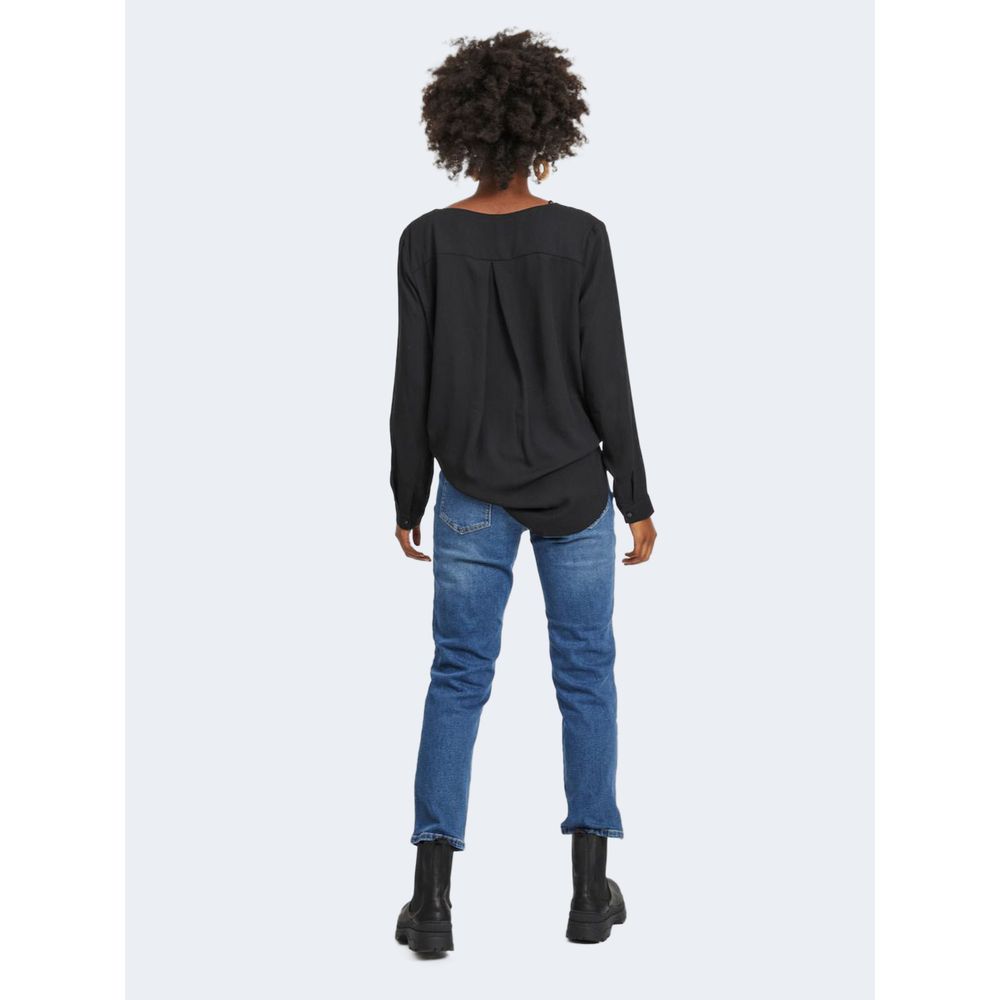 Vila Clothes Schwarze Polyesterbluse