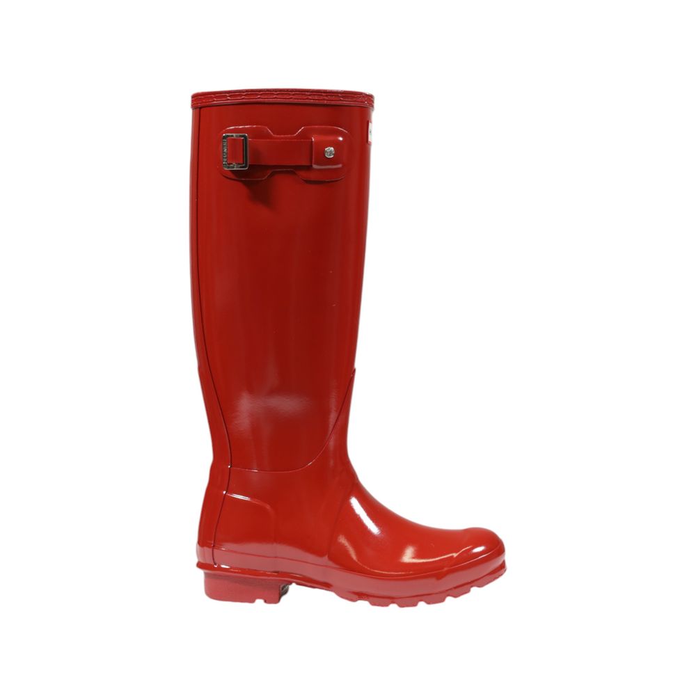 Hunter Rote Stiefeletten aus recyceltem Polyester