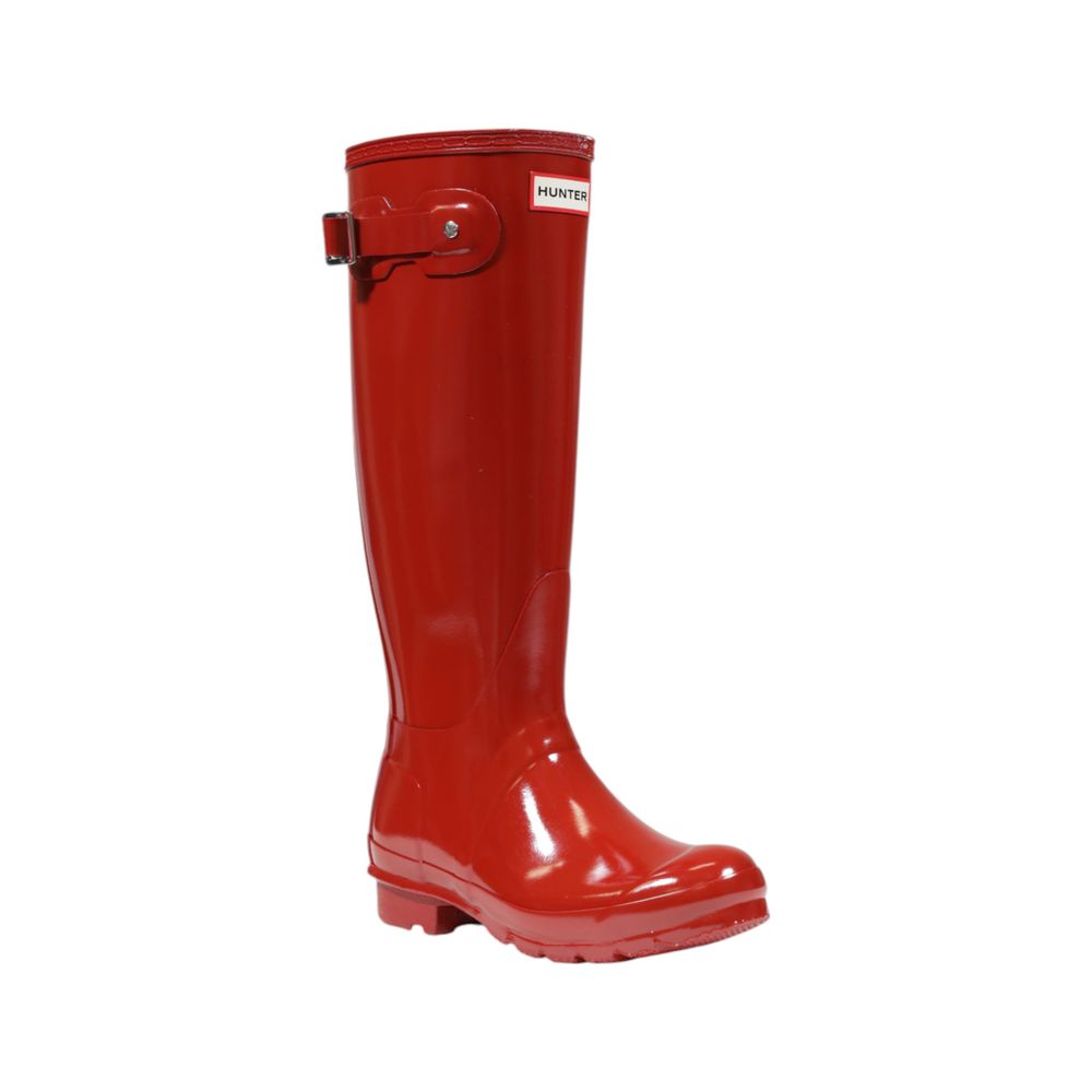 Hunter Rote Stiefeletten aus recyceltem Polyester