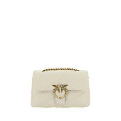 PINKO White Calf Leather Bos Taurus Shoulder Bag