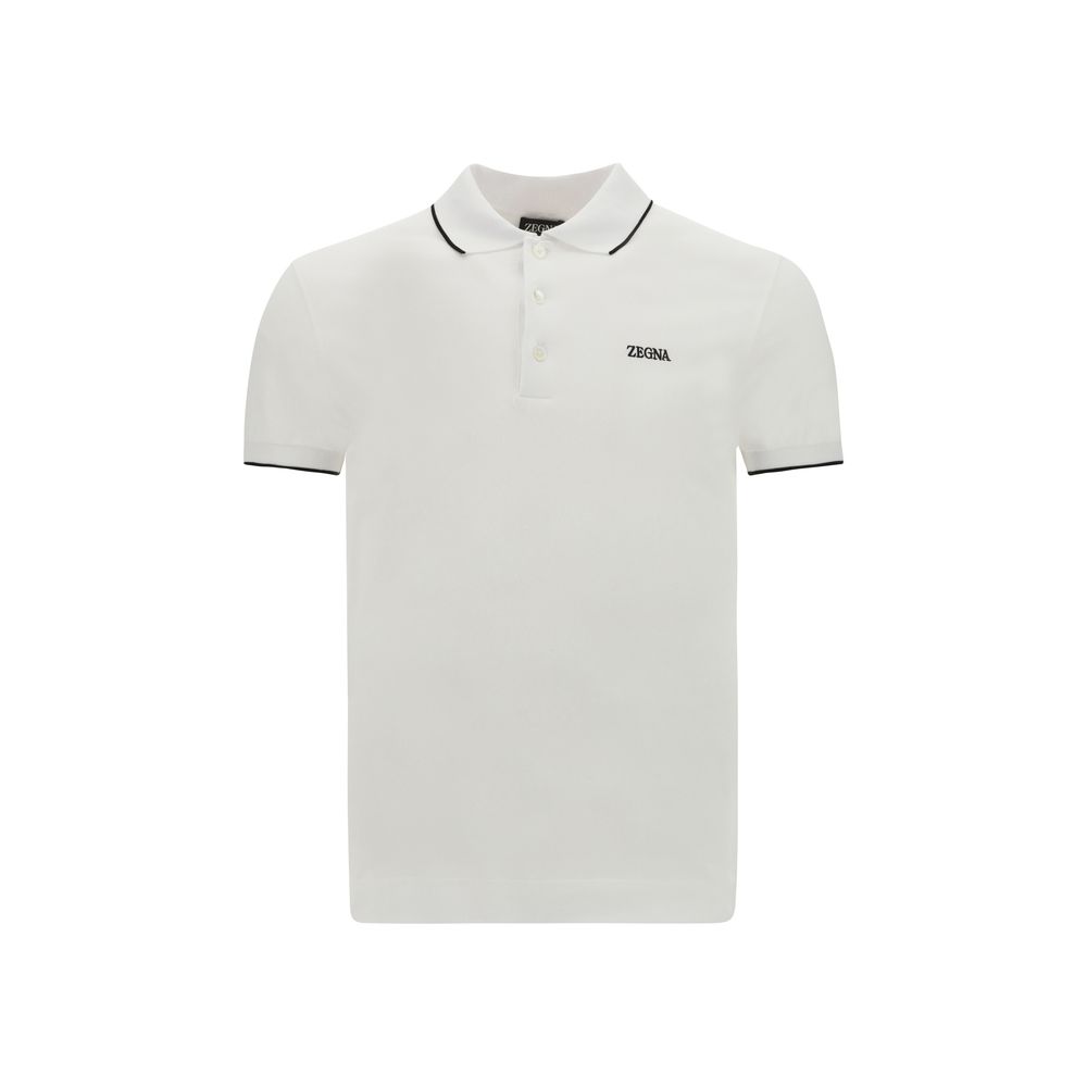 ZEGNA Weißes Poloshirt aus Elastan