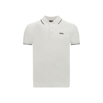 ZEGNA Weißes Poloshirt aus Elastan