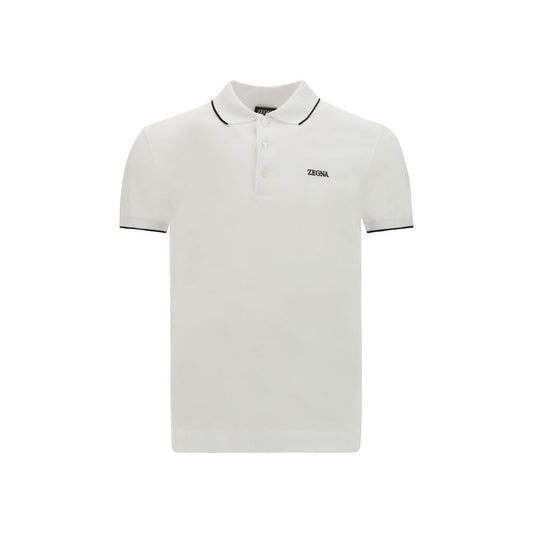 ZEGNA Weißes Poloshirt aus Elastan