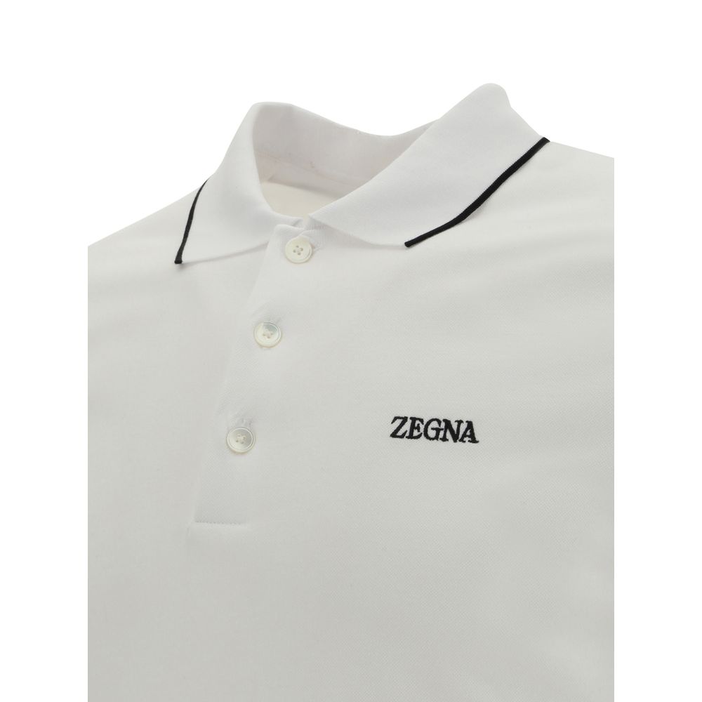 ZEGNA Weißes Poloshirt aus Elastan