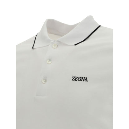 ZEGNA Weißes Poloshirt aus Elastan