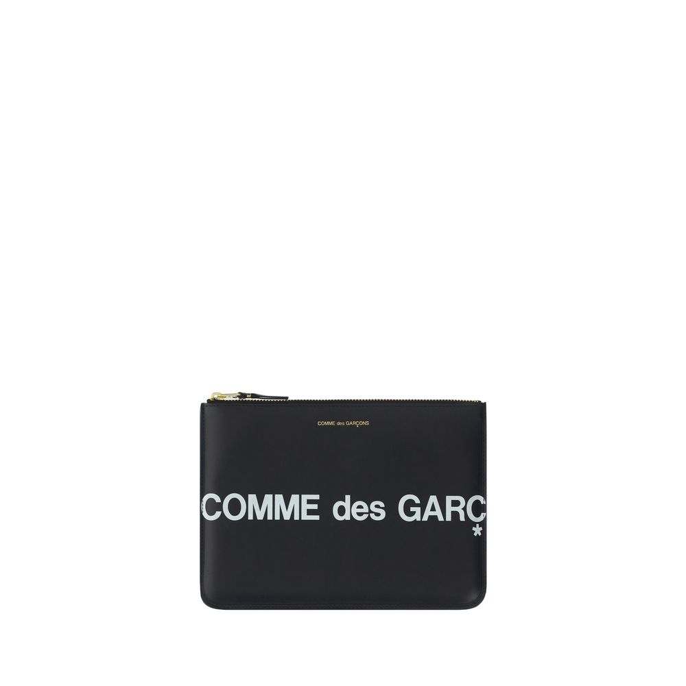 Comme Des Garçons Schwarzes Kalbsleder Bos Taurus Portemonnaie