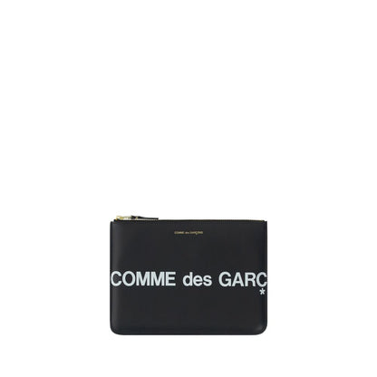 Comme Des Garçons Schwarzes Kalbsleder Bos Taurus Portemonnaie