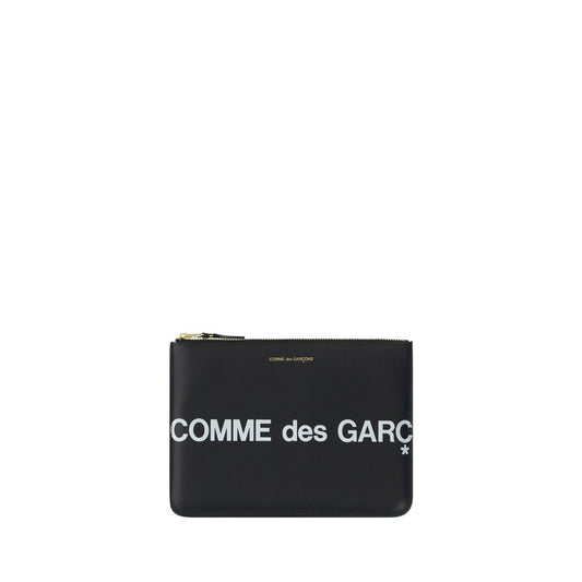 Comme Des Garçons Schwarzes Kalbsleder Bos Taurus Portemonnaie