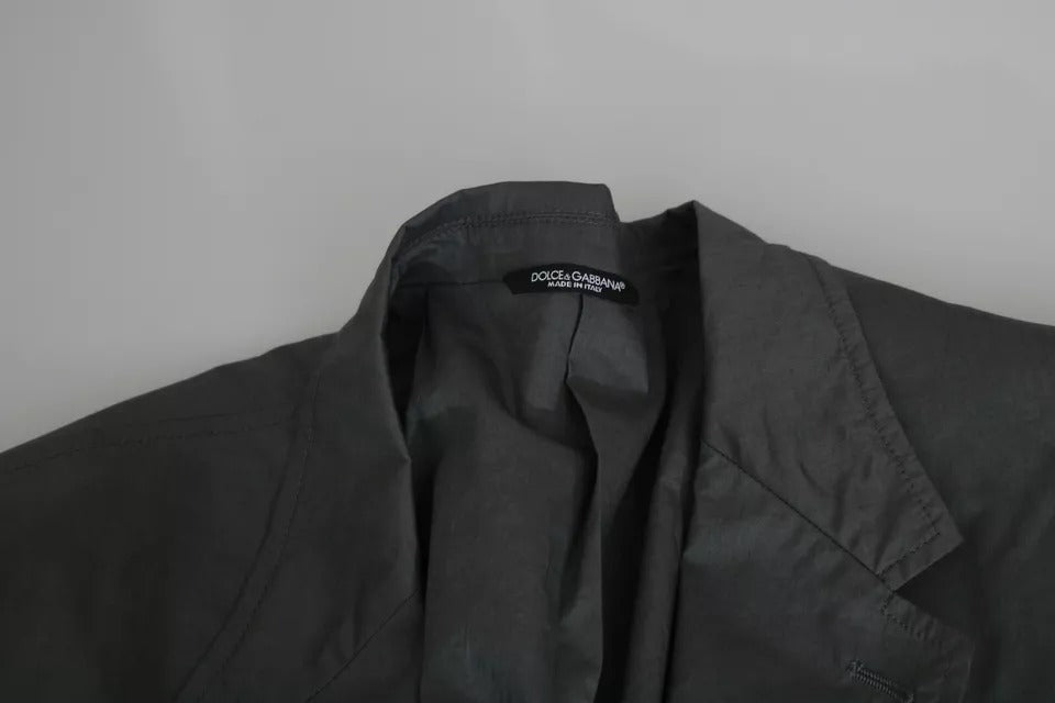 Dolce &amp; Gabbana – Einreihiger formeller Blazer aus grauer Baumwolle