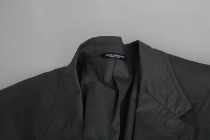 Dolce &amp; Gabbana – Einreihiger formeller Blazer aus grauer Baumwolle