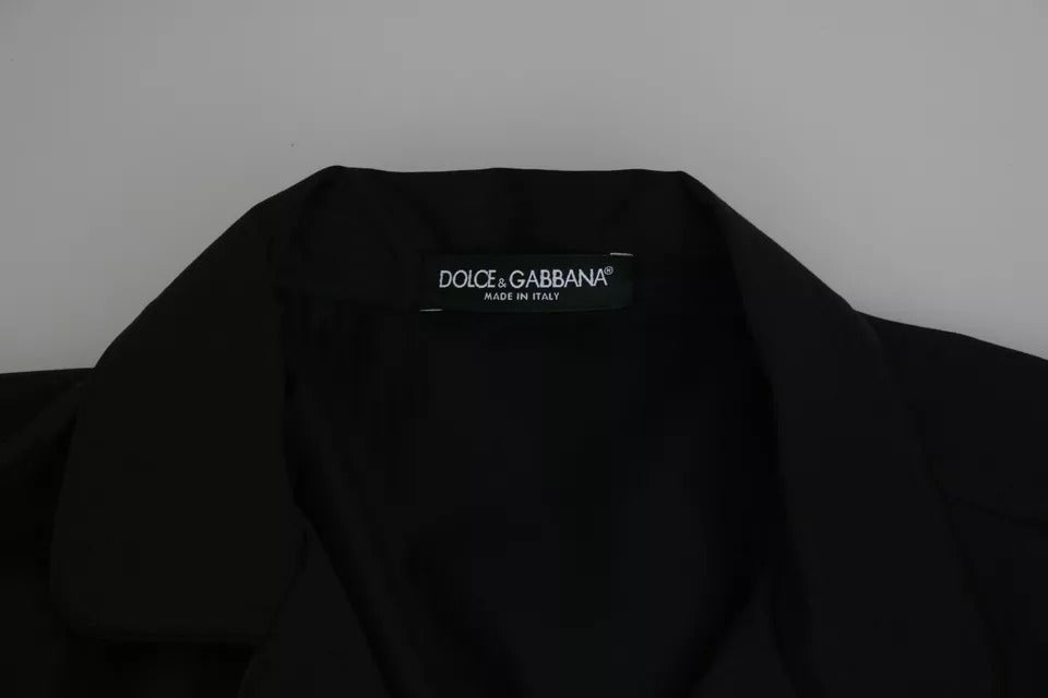 Dolce &amp; Gabbana – Blaues Pyjama-Lounge-Shirt aus gestreifter Baumwolle
