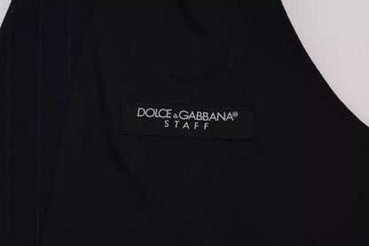 Dolce &amp; Gabbana Blaue Weste Wollstretch STAFF Weste