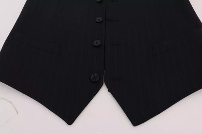 Dolce &amp; Gabbana Blaue Weste Wollstretch STAFF Weste