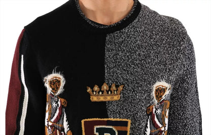 Dolce &amp; Gabbana Mehrfarbiger KING Knight Monkey Strickpullover aus Kaschmirwolle