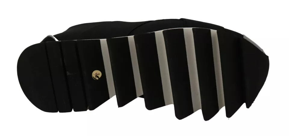 Dolce &amp; Gabbana – Schwarze Hai-Sneaker aus Neopren mit Stretch