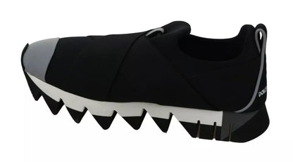 Dolce &amp; Gabbana – Schwarze Hai-Sneaker aus Neopren mit Stretch