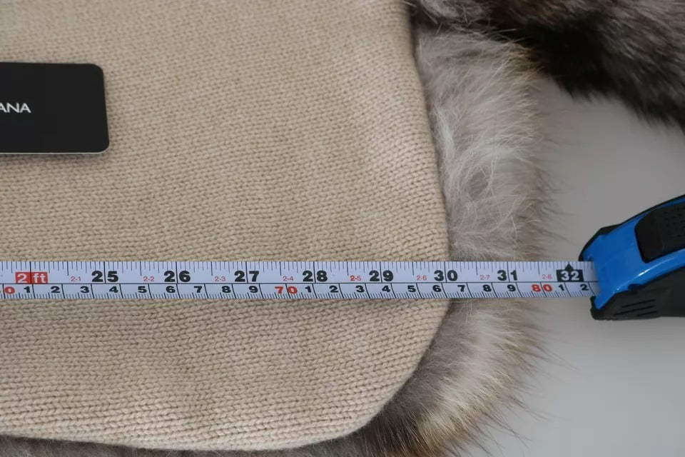Dolce &amp; Gabbana Brauner Fuchsschwanz-Pelzschal, Halstuch, Kragenschal