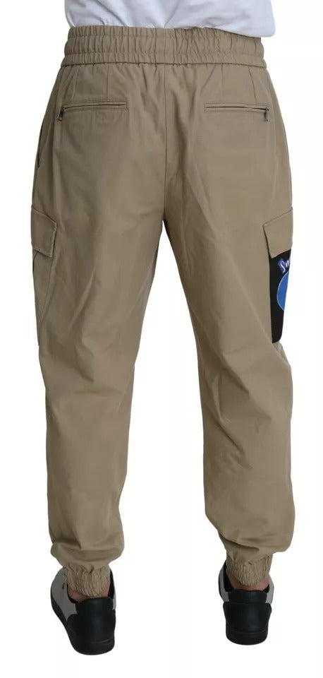 Dolce &amp; Gabbana Beige Cargohose mit Pin-Up-Print
